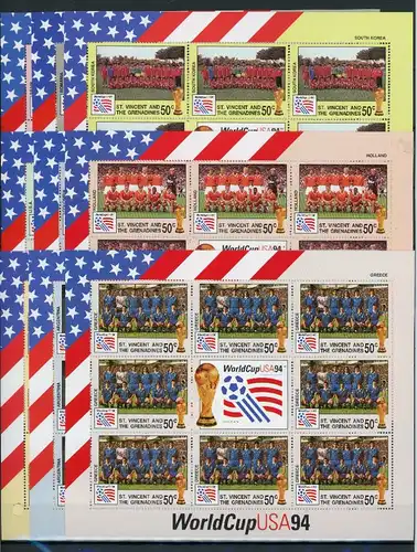 St. Vincent Kleinbogen 2809-2832 unvollst. postfrisch Fußball #GI535