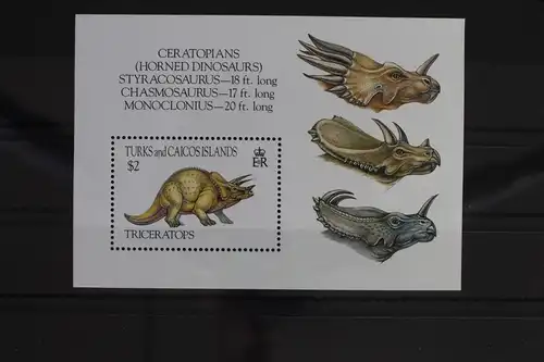 Turks- und Caicosinseln Block 126 mit 1114 postfrisch Dinosaurier #WR771