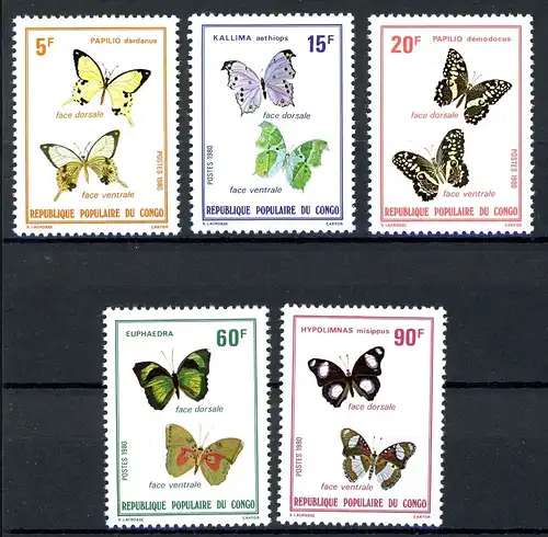 Kongo Brazzaville 751-755 postfrisch Schmetterling #1D249