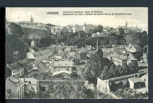 AK Luxemburg-Stadt Blick auf Grund- und Oberstadt 1908 #HC138