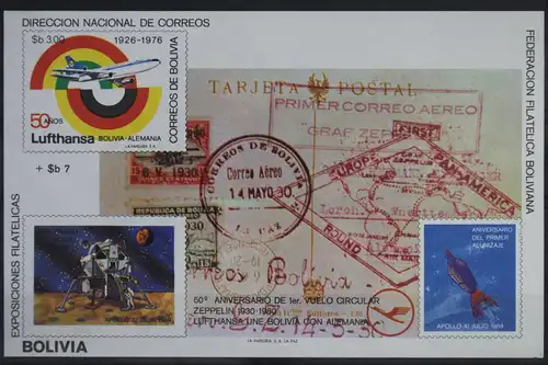 Bolivien Block 105 mit 909 B postfrisch Mondlandung #WW048