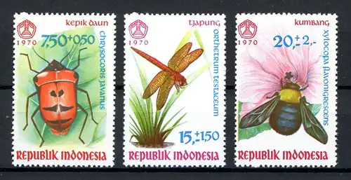 Indonesien 682-84 postfrisch Insekten #HB493