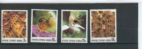 Zypern 722-725 "SPECIMEN" postfrisch Biene #GL831