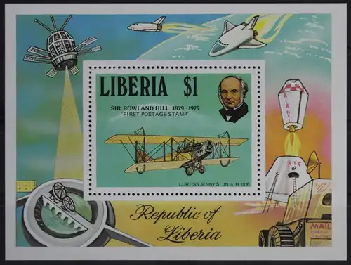 Liberia Block 93A mit 1104 postfrisch Flugzeug Luftfahrt #WW032