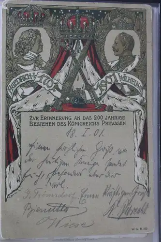 AK Deutschland Zur Erinnerung 200 Jahre Königreich Preußen 1901 #PL135