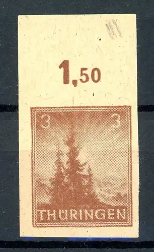 SBZ Thüringen 92 A Y z2 U postfrisch #HE678