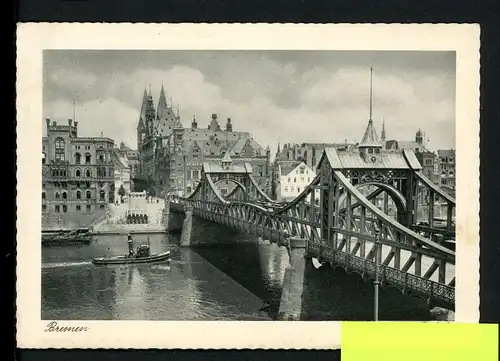 AK Bremen Brücke über die Weser mit Blick auf den Dom 1939 #HC094