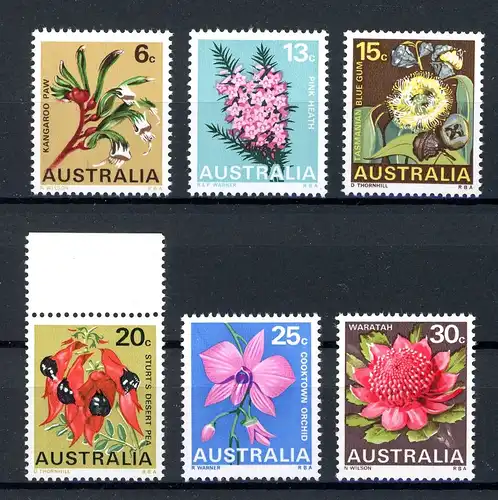 Australien 398-403 postfrisch Blumen, Blüten #HC088