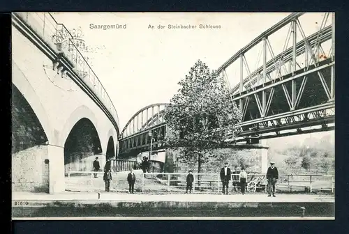 AK Saargemünd -Deutsches Kaiserreich Steinbacher Schleuse 1908 #HC134
