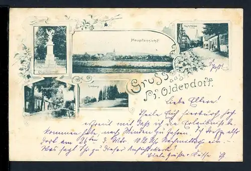 AK Preußisch Oldendorf Kriegerdenkmal, Poststraße, Spiegelstraße 1897 #HC340