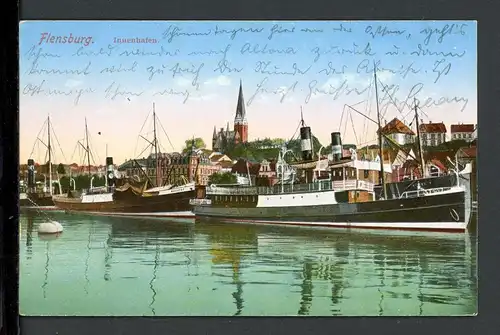 AK Flensburg Innenhafen 1917 #HC102