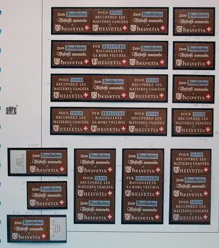 Schweiz Zusammendrucke WZd 1-14 + SZd 1-11 postfrisch #BW8516