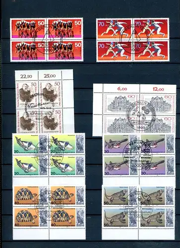 Berlin Lot 4er Blöcke mit zentrischem Ersttagssonderstempel #GG1868