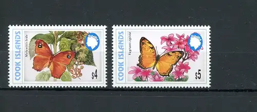 Cook Inseln 1489-1490 postfrisch Schmetterling #Schm929