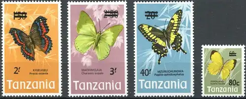 Tansania 50-53 postfrisch Schmetterling #Schm963