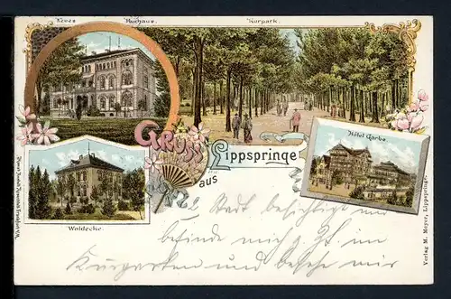 AK Lippspringe - Kreis Paderborn Hotel Garbe, Waldecke, Kurhaus 1898 #HC395