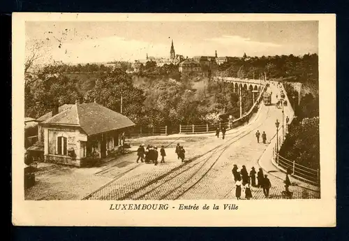 AK Luxemburg-Stadt Stadteinfahrt über die Passarelle 1931 #HE572