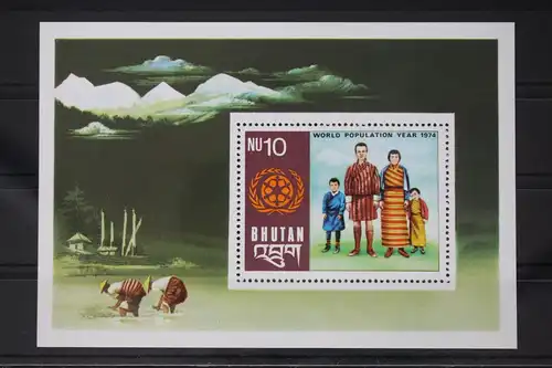 Bhutan Block 67 mit 605 postfrisch Weltbevölkerungsjahr #WW998
