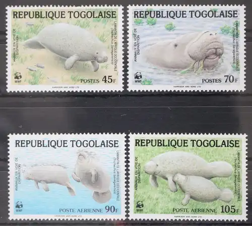 Togo 1763-1766 postfrisch Weltweiter Naturschutz Wildtiere #WW719