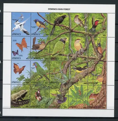 Dominica ZD Bogen 1097-116 postfrisch Schmetterling #Schm5092