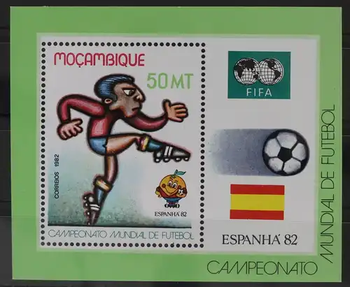Mosambik Block 13 mit 889 postfrisch Fußball - Weltmeisterschaft #WW648