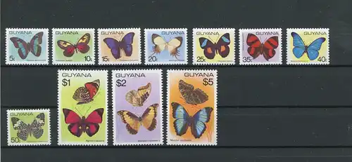 Guyana 542-552 postfrisch Schmetterling #Schm1053