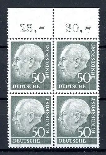 Bund 4er Block Oberrand 189 postfrisch #GJ358