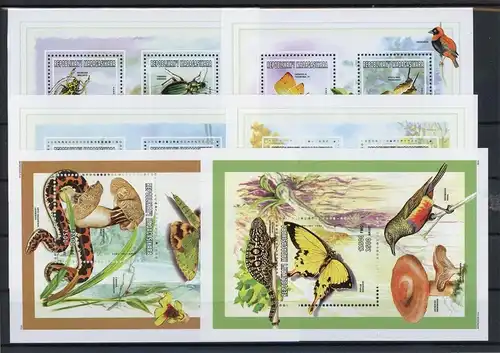 Madagaskar 1987-1990, 93-96, Block postfrisch Schmetterling Kleinbogen #GL889
