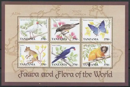 Tansania Klb. 2989-2994 postfrisch Schmetterling #Schm1005