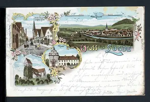 AK Lügde - Kreis Lippe Kloster, Mittlere Strasse, Kilians Kirche 1898 #HE514