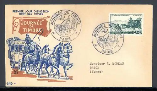 Frankreich 937 Kutschen Ersttagesbrief/FDC #1B562