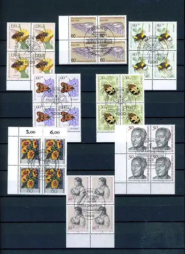 Berlin Lot 4er Blöcke mit zentrischem Ersttagssonderstempel #GG1863