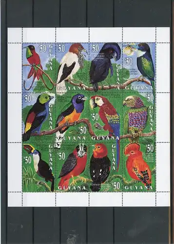 Guyana ZD Bogen 4055-4066 postfrisch Vögel #Schm1087