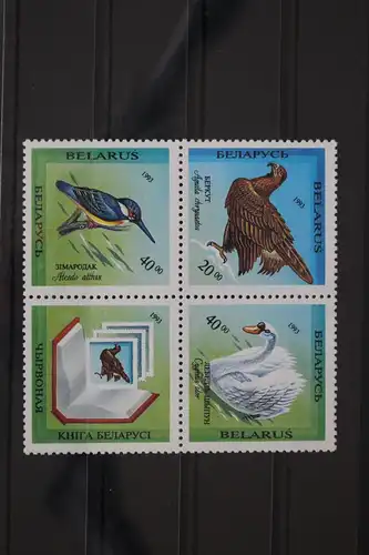 Weißrußland 43-45 postfrisch Viererblock Vögel #WX279
