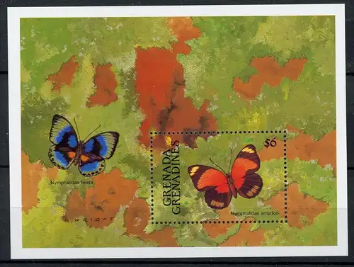 Grenada/ Grenadinen Block 211 postfrisch Schmetterlinge #HB143