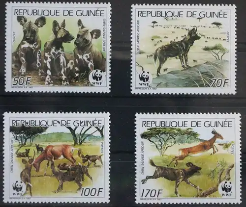 Guinea 1194A-1197A postfrisch Tiere Naturschutz WWF #WX308