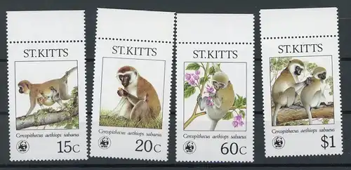 St. Kitts 184-187 postfrisch Affen #HB099