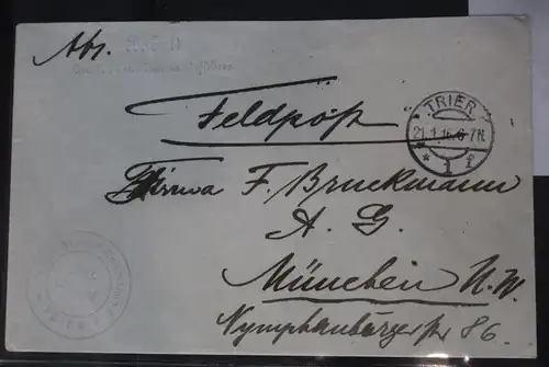 Feldpostbrief Stempel "Ballon-Abwehr-Kommando I" Briefstempel Trier #BC035