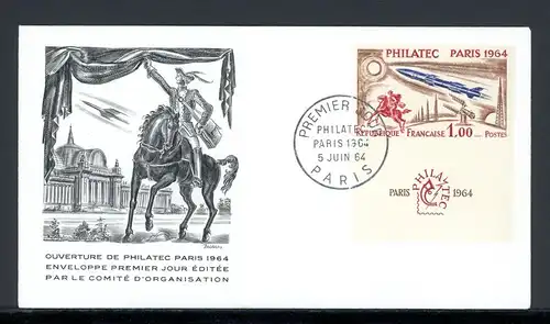 Frankreich 1480 ZF Philatec Paris 1964 Ersttagesbrief/FDC #1B599