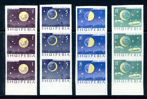 Albanien 3er Streifen 844-847 postfrisch Mondphasen #1B629