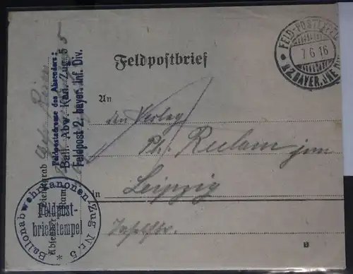 Feldpostbrief Stempel "Ballonabwehrkanonen-Zug Nr.5" #BC060