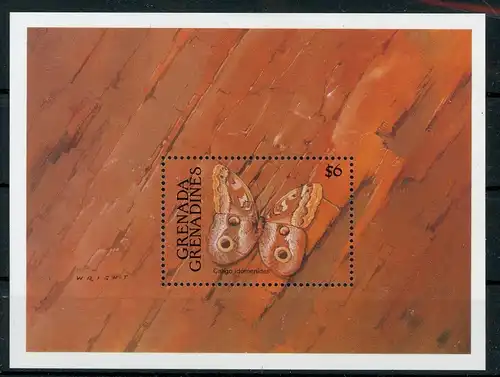 Grenada/ Grenadinen Block 210 postfrisch Schmetterlinge #HB142