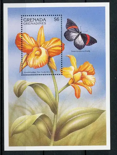 Grenada/ Grenadinen Block 398 postfrisch Orchideen #HB153