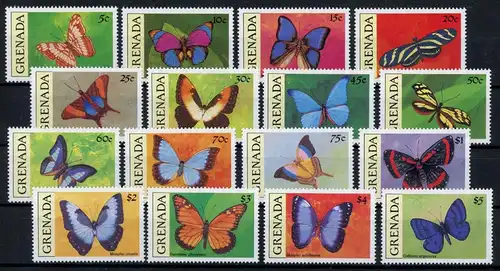 Grenada 2215-2230 postfrisch Schmetterlinge #HB116