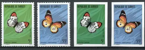 Dschibuti 268-269 A+B postfrisch Schmetterling #Schm1104