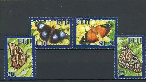 Fidschi Inseln 1224-1227 postfrisch Schmetterling #Schm1145