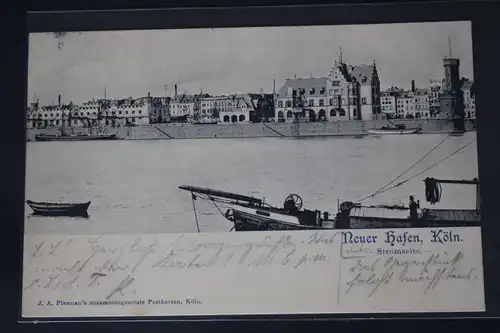 AK Köln a. Rh. Neuer Hafen, Stromseite 1898 #PL568