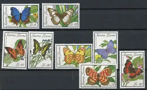 Sierra Leone 1279-1286 postfrisch Schmetterlinge #HB240
