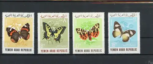 Jemen arab. Rep. 490-493 A postfrisch Schmetterling #Schm1159