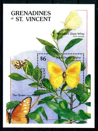 St. Vincent Grenadinen Block 46 postfrisch Schmetterlinge #HB257